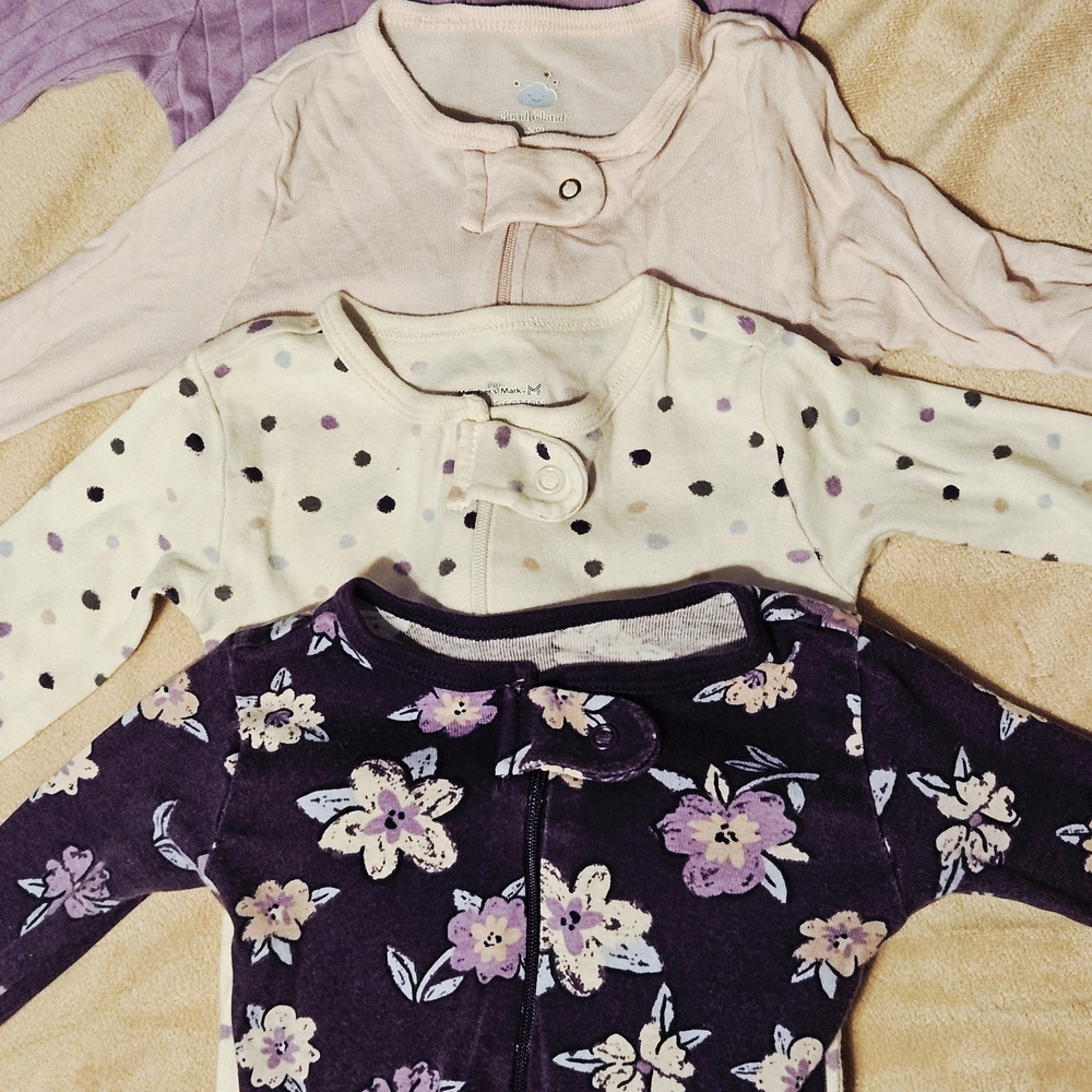 Adorable Kids Long Sleeve Tops - Floral and Polka Dot Set